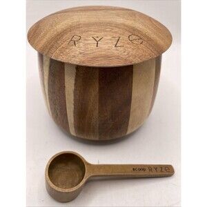 RYZE Mushroom Coffee Acacia Wood Canister Lid Silicone Seal & Scoop